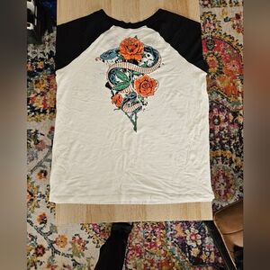 Torrid Graphic Print Raglan Sleeve Top Size 1